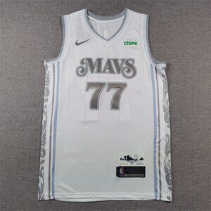 Dallas Mavericks #77 Jersey White Luka Doncic Style Basketball Jersey Mavs NBA